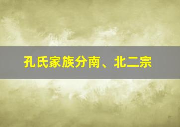 孔氏家族分南、北二宗