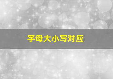 字母大小写对应