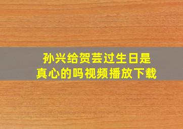 孙兴给贺芸过生日是真心的吗视频播放下载