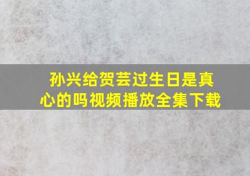 孙兴给贺芸过生日是真心的吗视频播放全集下载