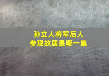 孙立人将军后人参观故居是哪一集