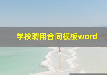 学校聘用合同模板word