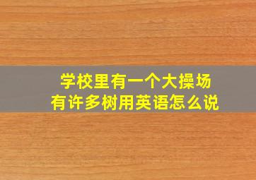 学校里有一个大操场有许多树用英语怎么说