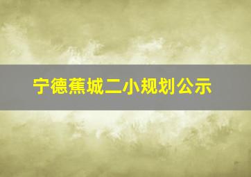 宁德蕉城二小规划公示