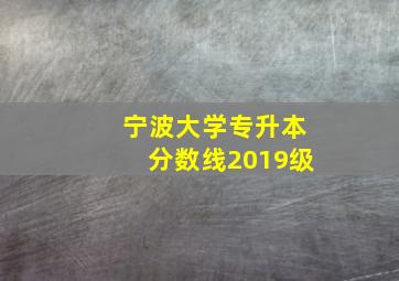 宁波大学专升本分数线2019级