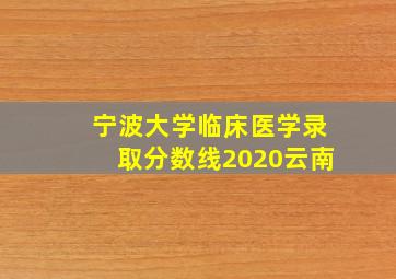 宁波大学临床医学录取分数线2020云南