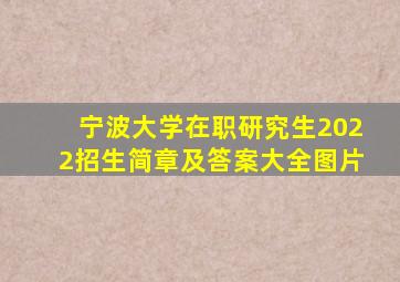 宁波大学在职研究生2022招生简章及答案大全图片