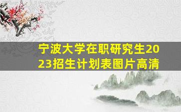 宁波大学在职研究生2023招生计划表图片高清