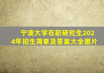 宁波大学在职研究生2024年招生简章及答案大全图片