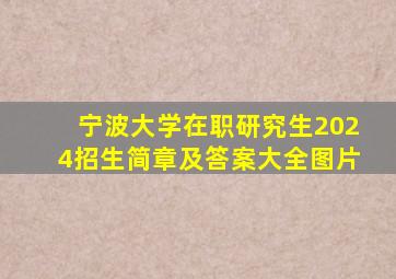 宁波大学在职研究生2024招生简章及答案大全图片