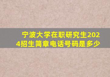 宁波大学在职研究生2024招生简章电话号码是多少