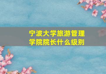 宁波大学旅游管理学院院长什么级别