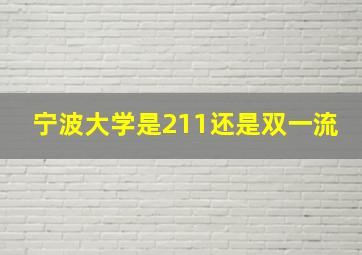 宁波大学是211还是双一流