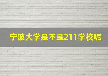 宁波大学是不是211学校呢