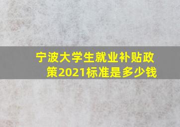 宁波大学生就业补贴政策2021标准是多少钱