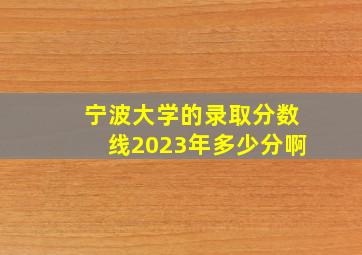 宁波大学的录取分数线2023年多少分啊