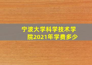 宁波大学科学技术学院2021年学费多少