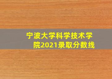 宁波大学科学技术学院2021录取分数线