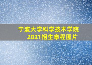 宁波大学科学技术学院2021招生章程图片