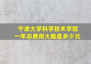 宁波大学科学技术学院一年总费用大概是多少元