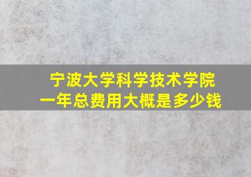 宁波大学科学技术学院一年总费用大概是多少钱