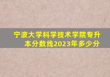 宁波大学科学技术学院专升本分数线2023年多少分