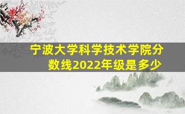 宁波大学科学技术学院分数线2022年级是多少