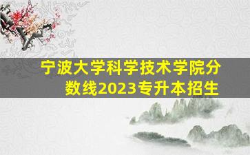 宁波大学科学技术学院分数线2023专升本招生