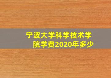 宁波大学科学技术学院学费2020年多少