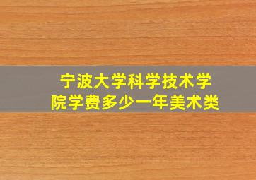 宁波大学科学技术学院学费多少一年美术类