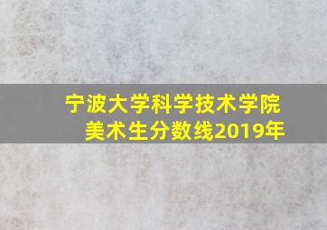 宁波大学科学技术学院美术生分数线2019年