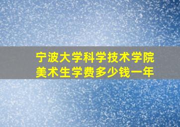 宁波大学科学技术学院美术生学费多少钱一年