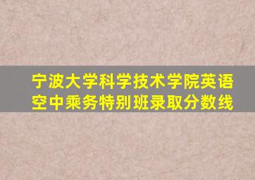 宁波大学科学技术学院英语空中乘务特别班录取分数线