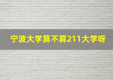 宁波大学算不算211大学呀