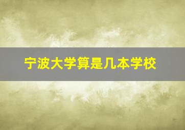 宁波大学算是几本学校