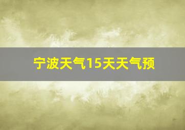 宁波天气15天天气预