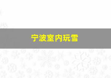 宁波室内玩雪