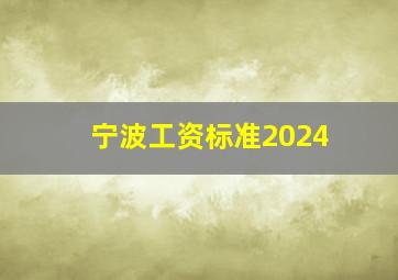 宁波工资标准2024