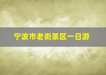 宁波市老街景区一日游