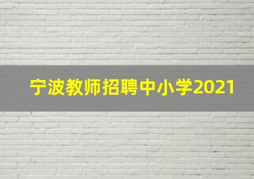 宁波教师招聘中小学2021