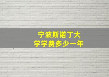 宁波斯诺丁大学学费多少一年