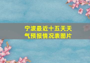 宁波最近十五天天气预报情况表图片