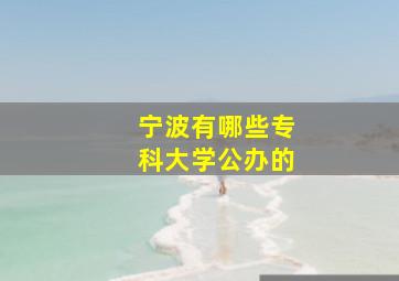 宁波有哪些专科大学公办的