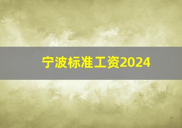 宁波标准工资2024