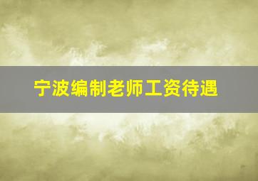 宁波编制老师工资待遇