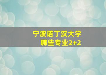 宁波诺丁汉大学哪些专业2+2