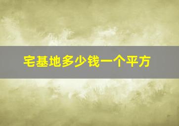 宅基地多少钱一个平方