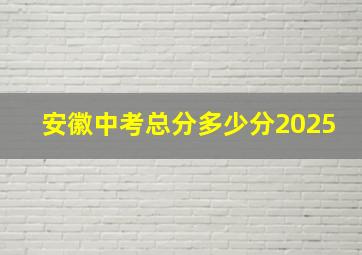 安徽中考总分多少分2025