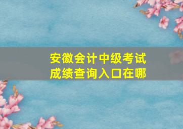 安徽会计中级考试成绩查询入口在哪