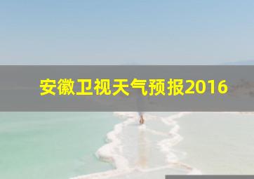 安徽卫视天气预报2016